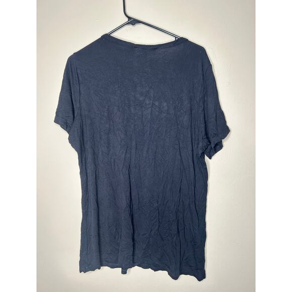 Women’s Size 18-20 Ashley Stewart Fearless Cursive Sequin Flowy Black Shirt - Picture 3 of 3